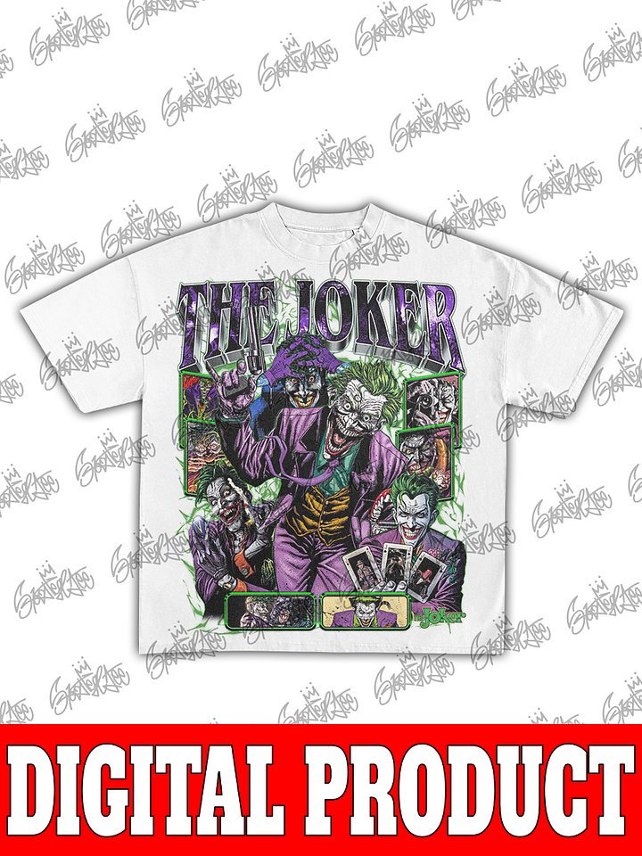 THE JOKER Comic Villain Vintage Bootleg Digital T-Shirt product image (2)