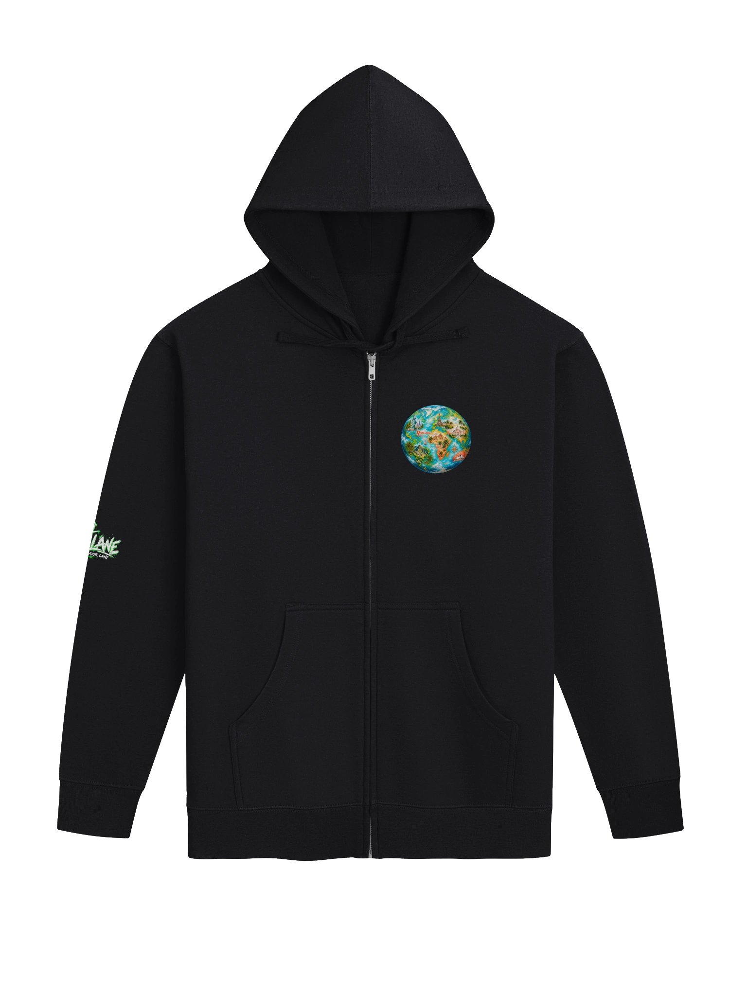 One Lane Globe Travel Zip Hoodie product image (3)
