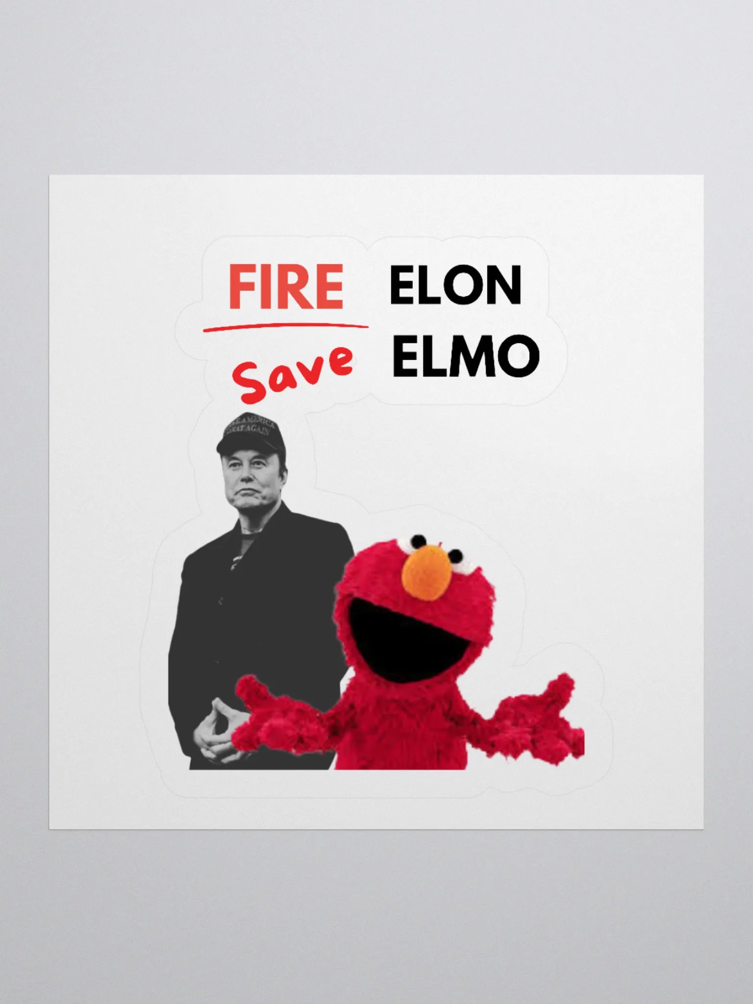 FIRE ELON SAVE ELMO Sticker product image (3)
