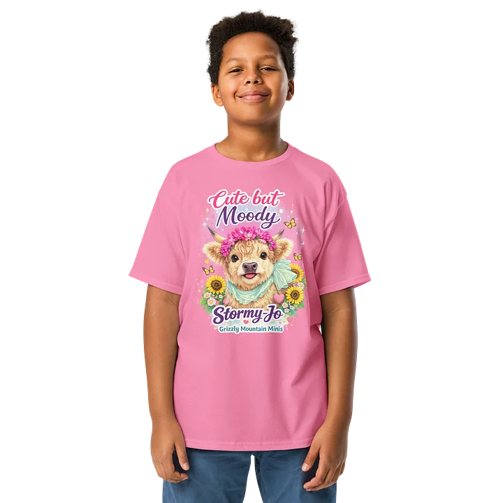 Cute but Moody Highland Cow Youth Tee product image (2)