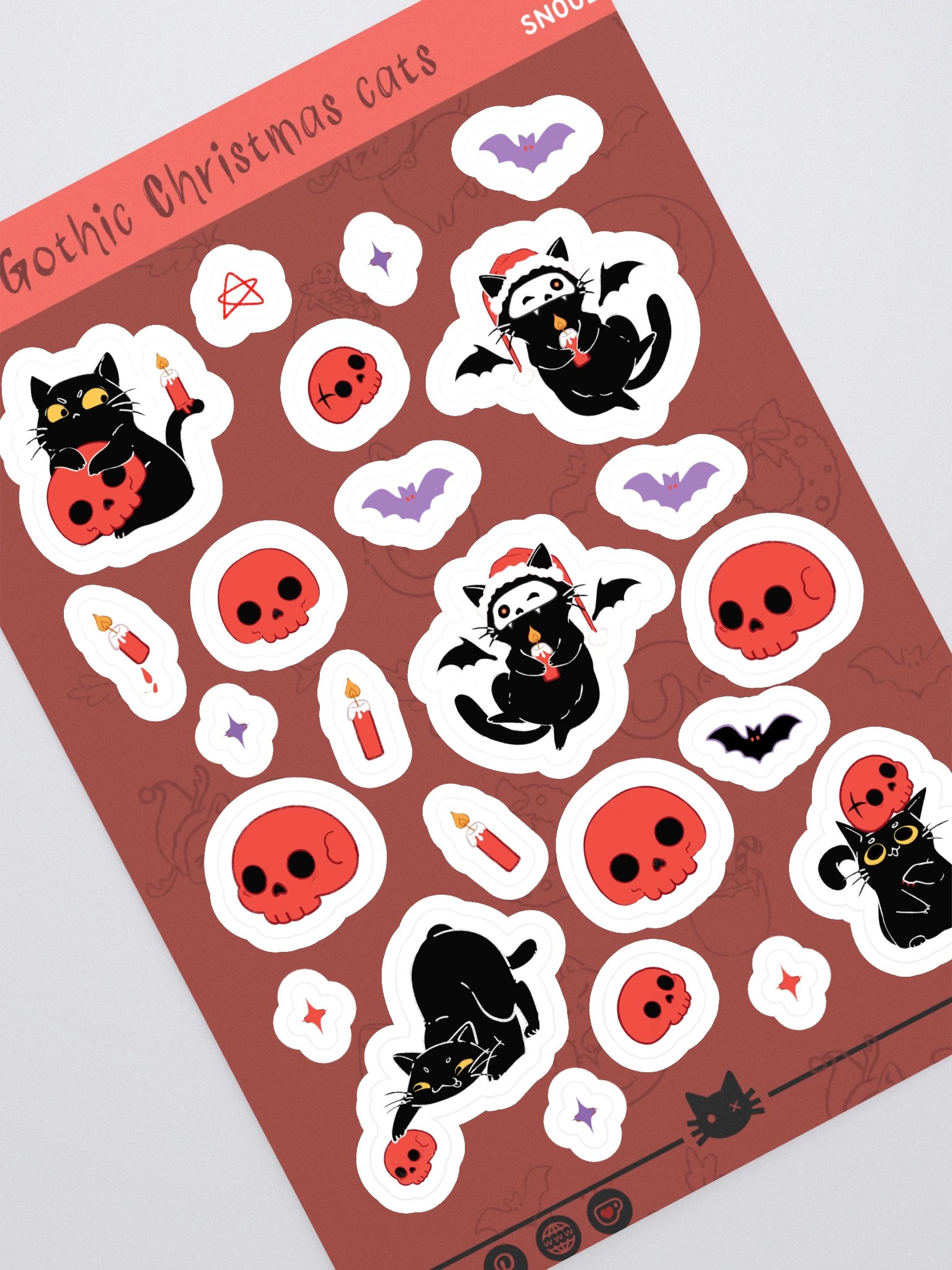 Gothic Christmas cat tree 02 – Holiday sticker product image (2)