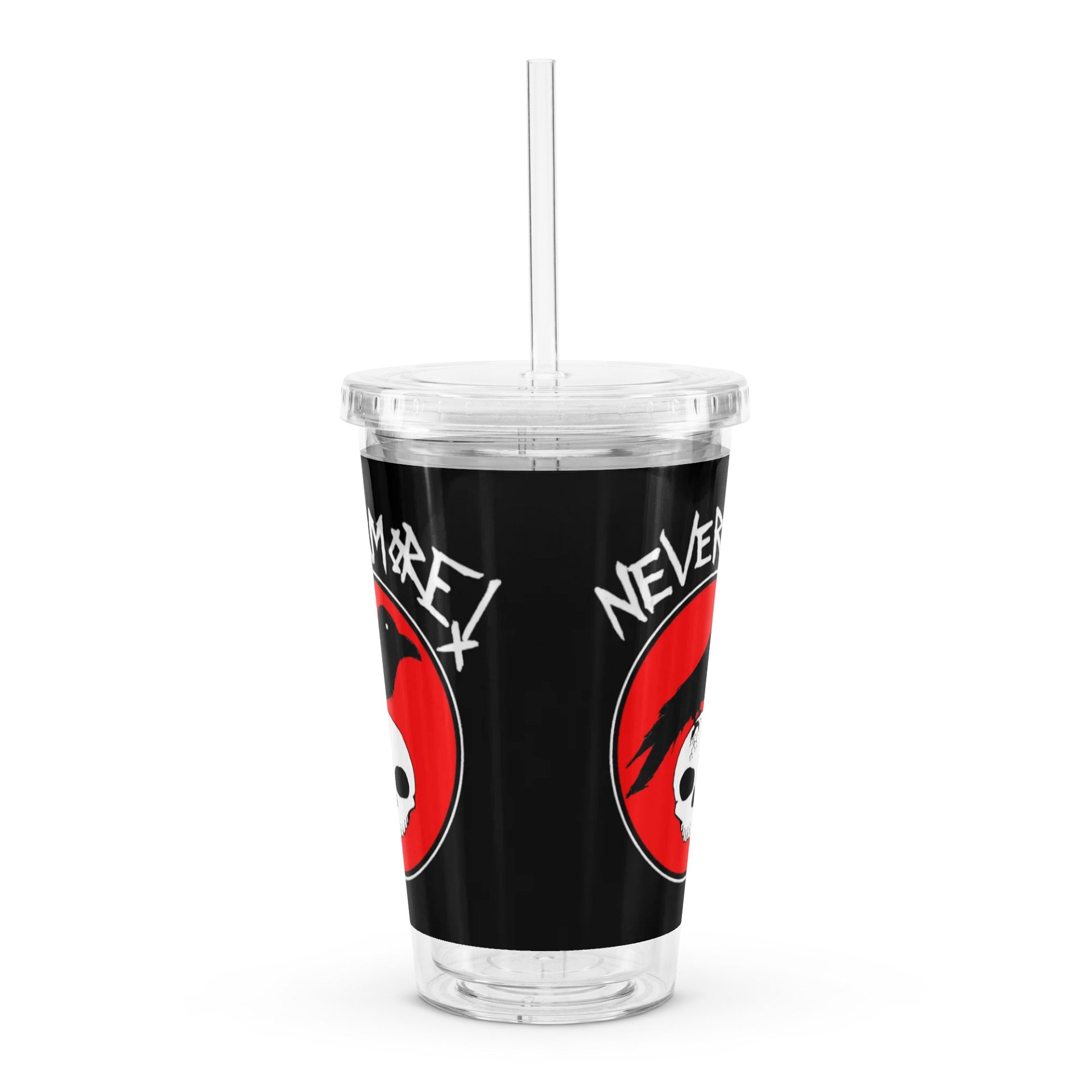 "Nevermore" Clear Plastic Tumbler With Straw product image (2)