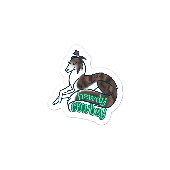 Irish Marked Brindle Howdy Cowboy - Kiss-Cut Vinyl Sticker product image (1)