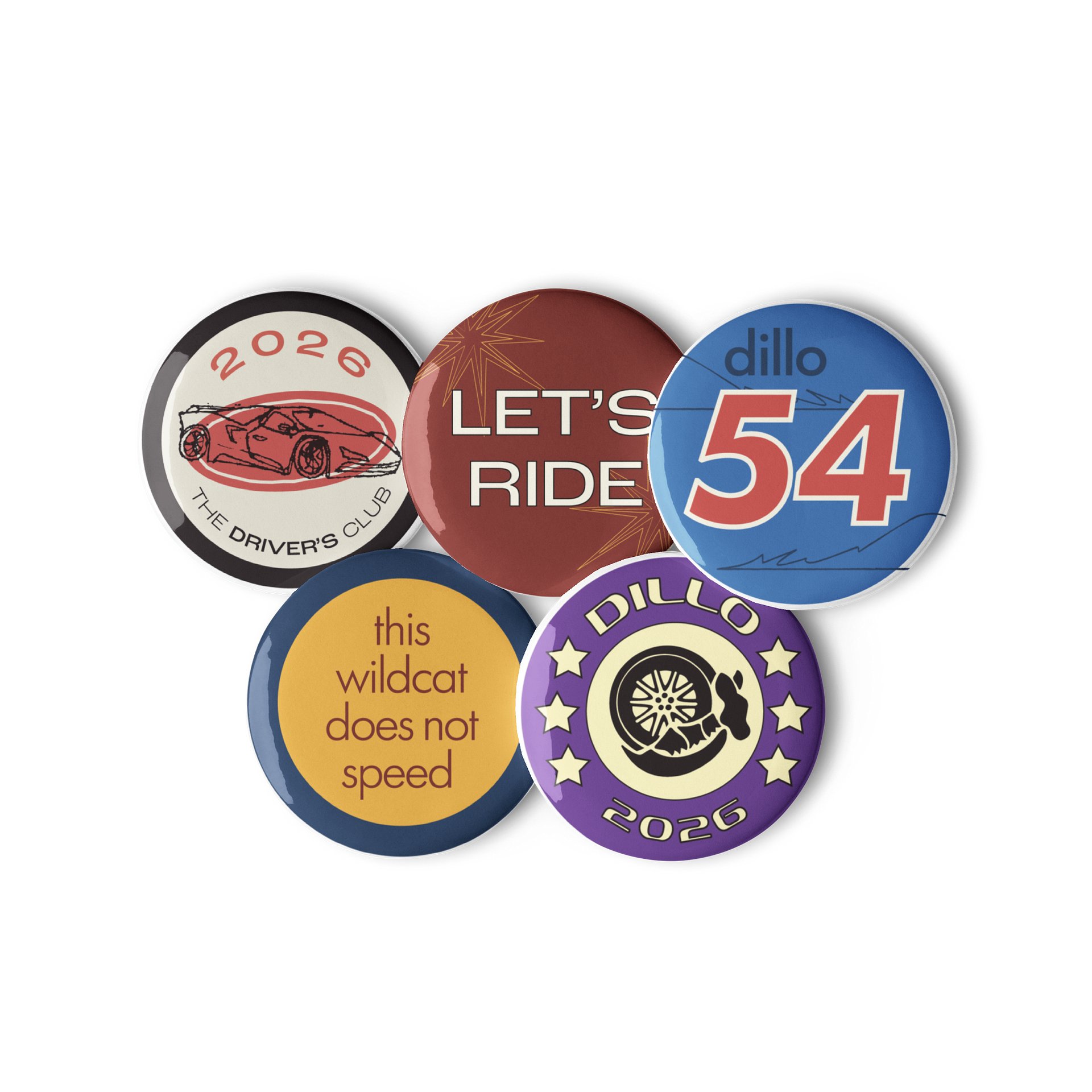 Dillo 54 Set of Pin Buttons (Mayfest Productions Member Discount) product image (2)