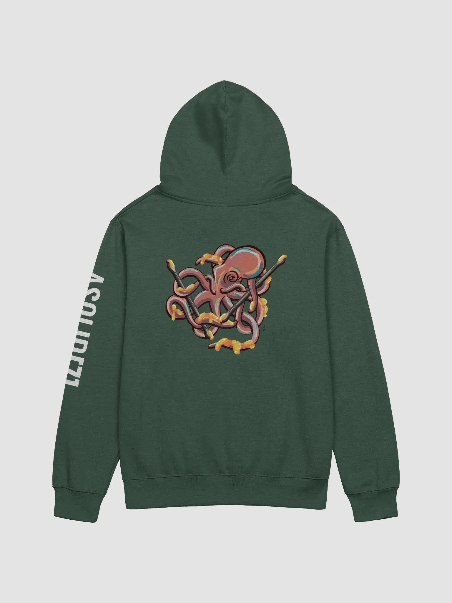 Dabbing Septopus Hoodie, Black, Back Design product image (12)