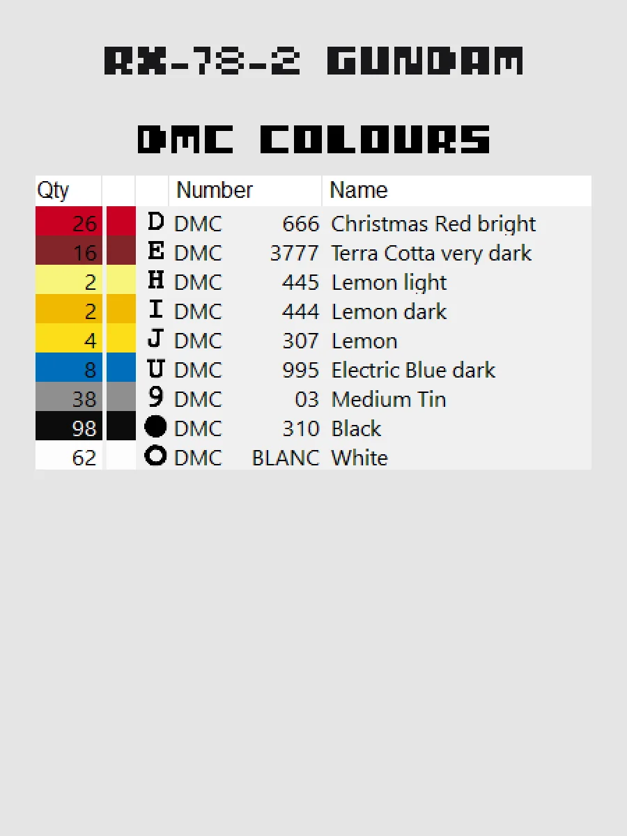 RX-78-2 Gundam Pixel Art product image (4)