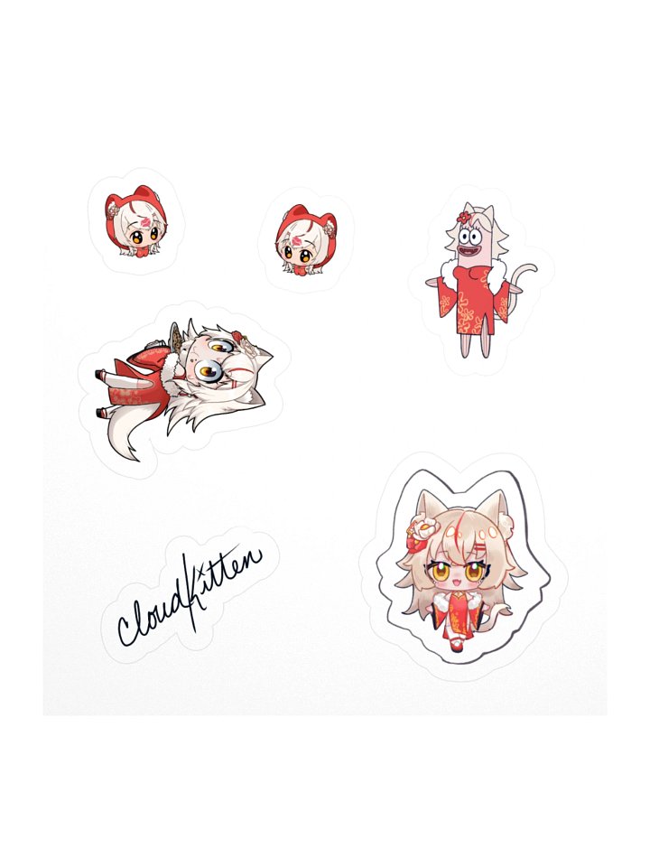 cloudk1tt3n Art and Digital Signature Sticker Sheet product image (1)