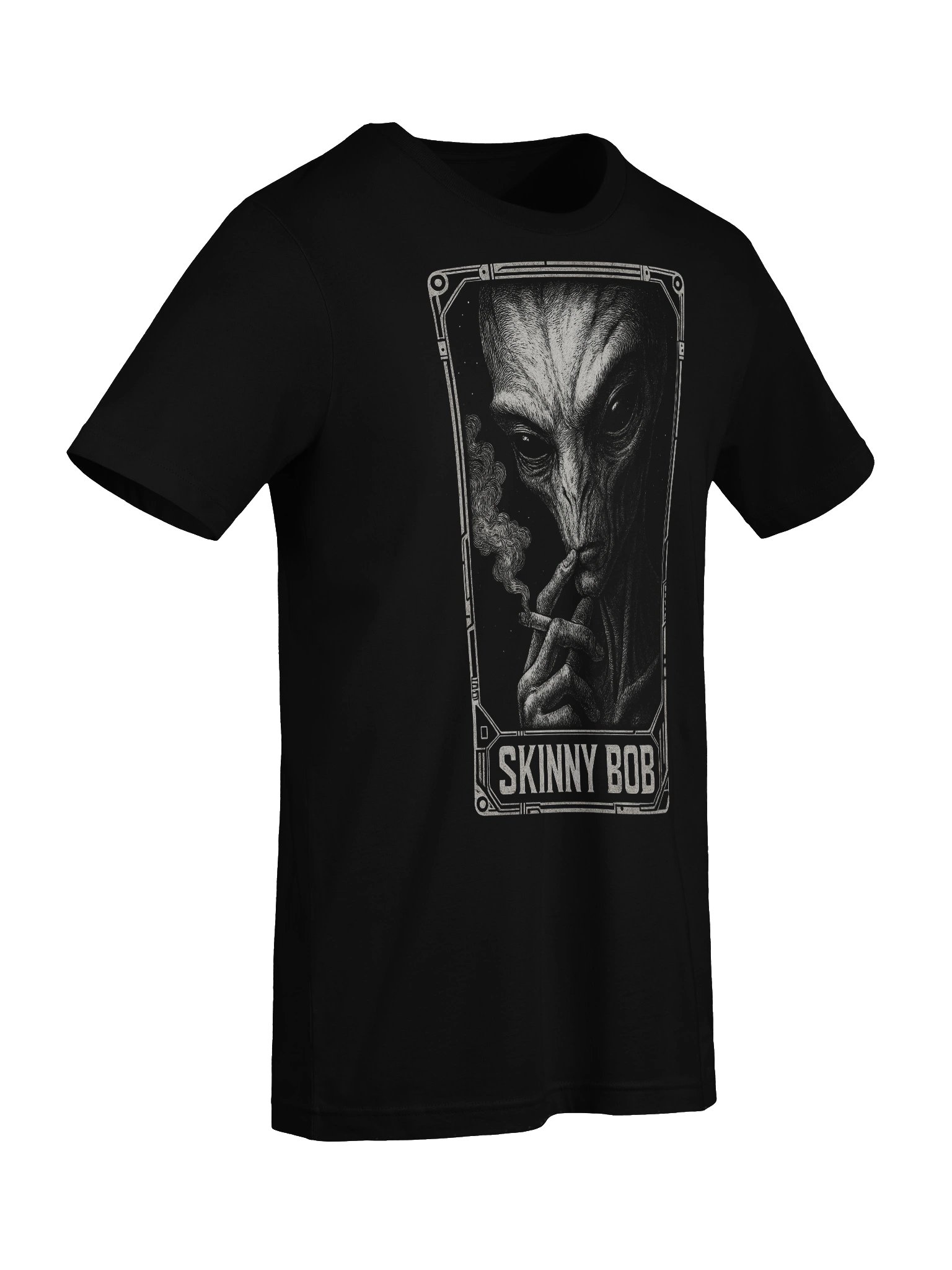 Skinny Bob - Alien Smoking Joint, Extraterrestrial Weed, UFO, UAP, Stoner Space T-Shirt product image (9)