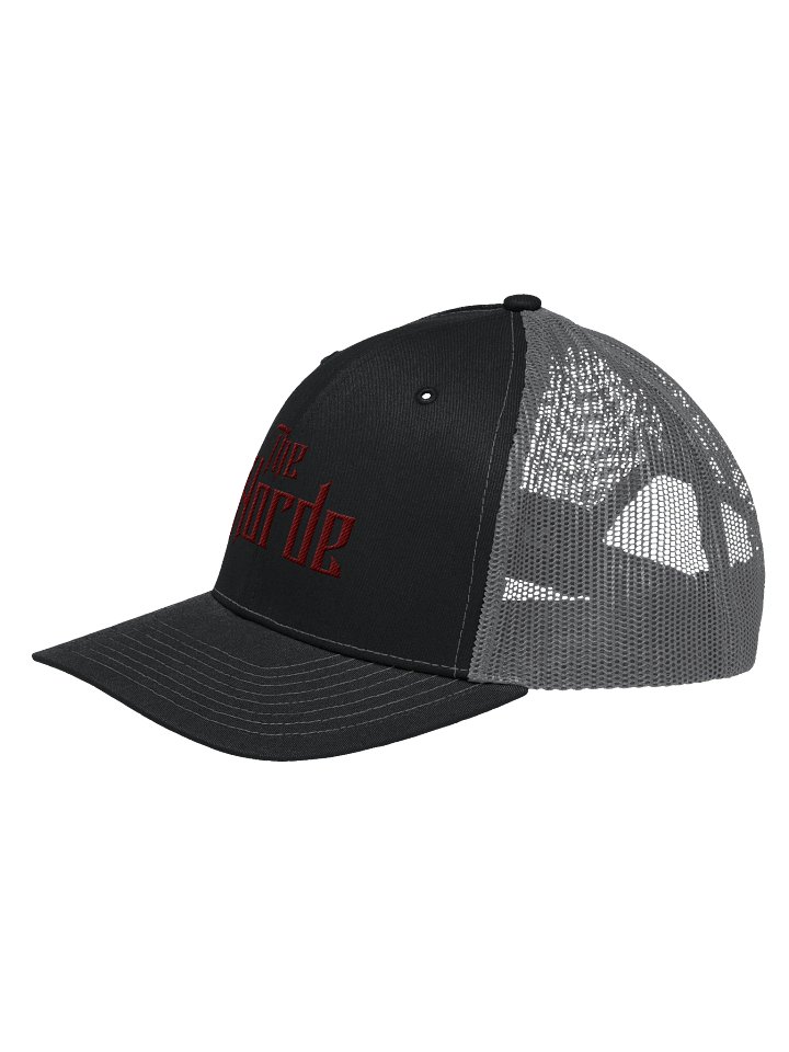 Red lettered horde trucker snapback product image (14)