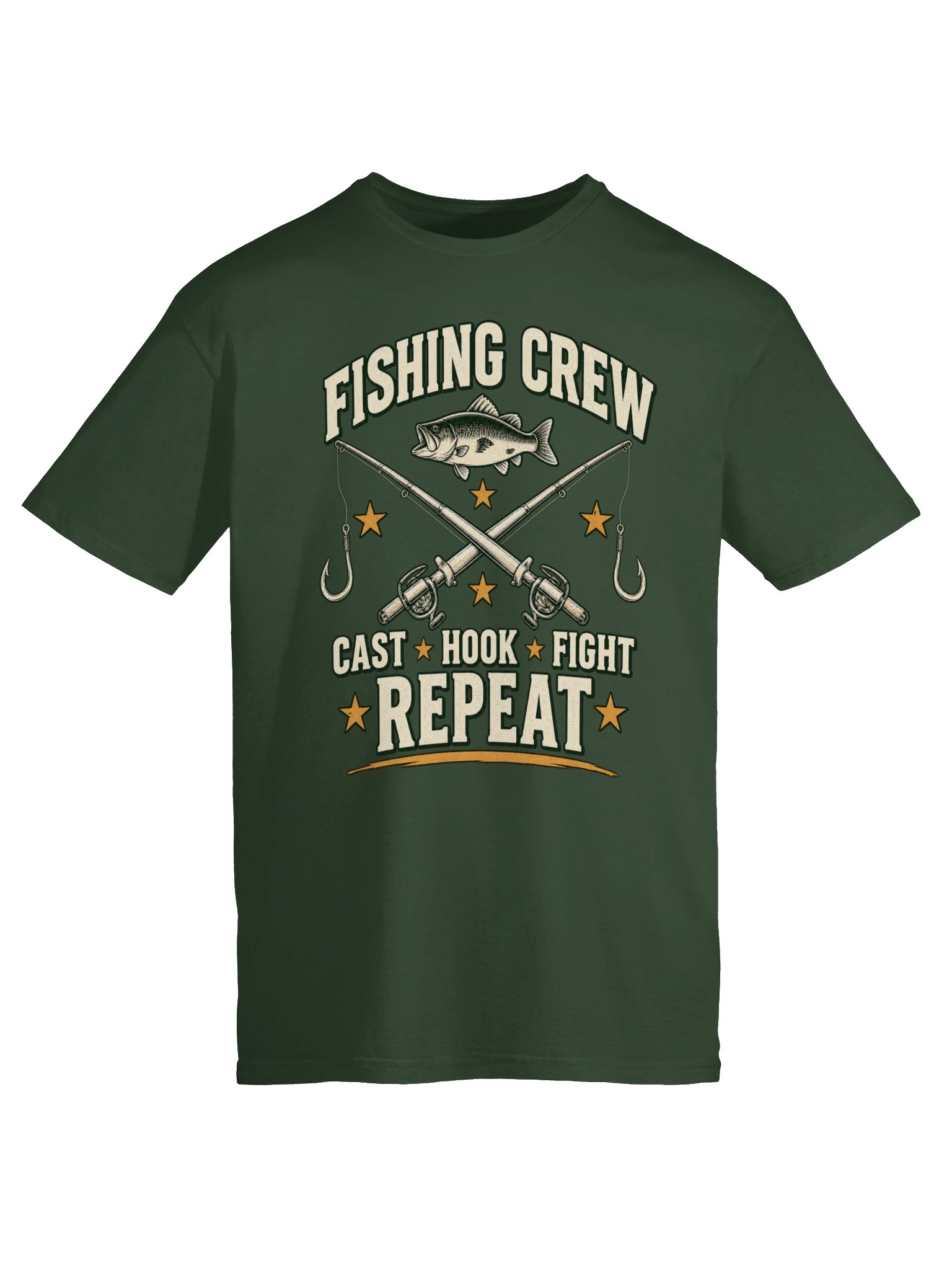 Fishing Crew. Cast Hook. Fight. Repeat. T-shirt product image (5)