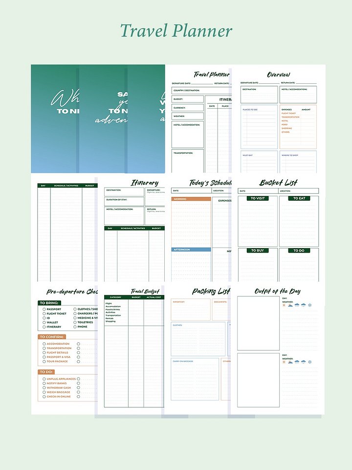 Simple Travel Planner (Printable) - Instant Download product image (2)