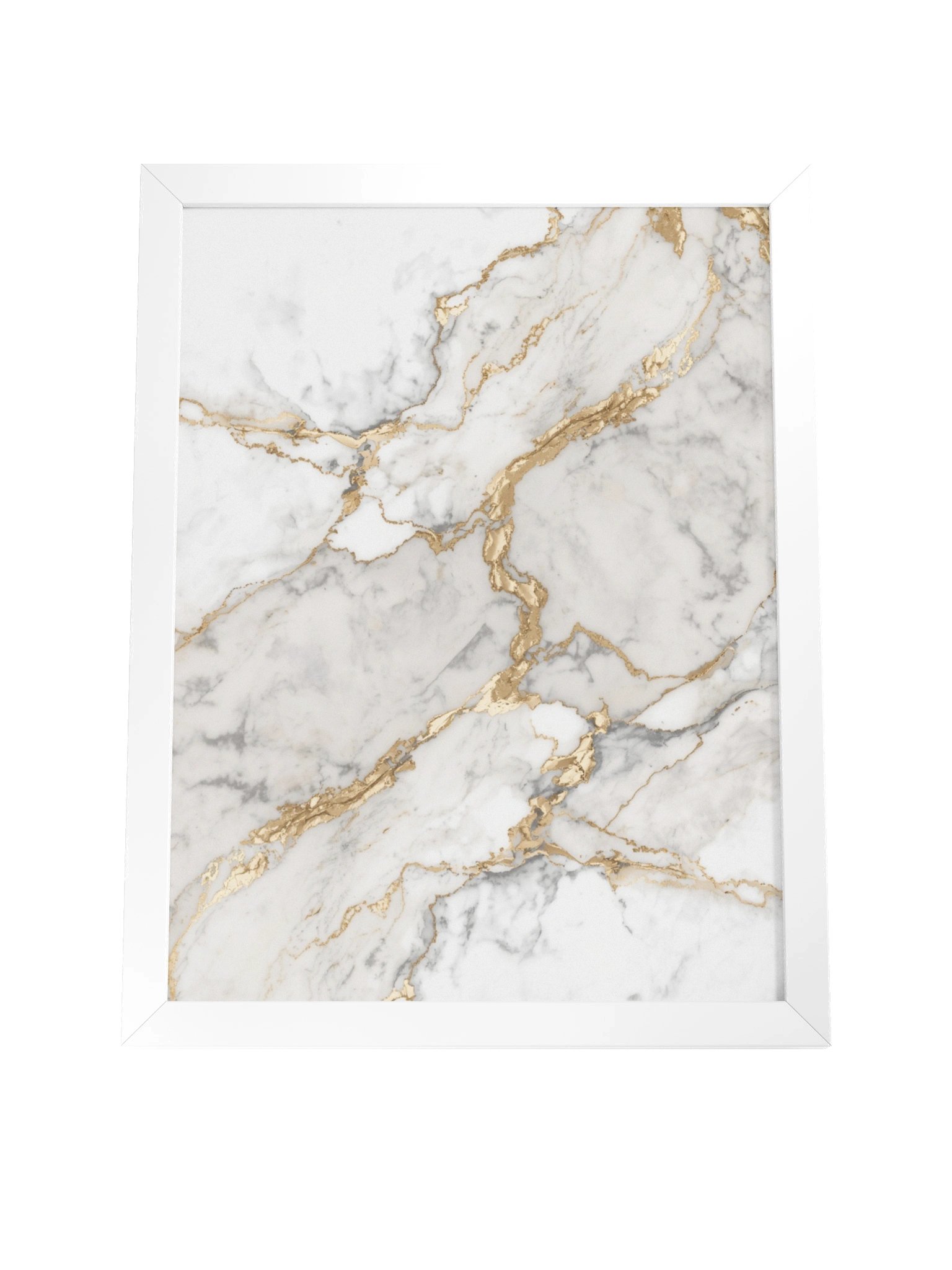 Golden Veins Marble Wall Art | Elegant White & Gold Abstract Decor-30×46 cm product image (8)