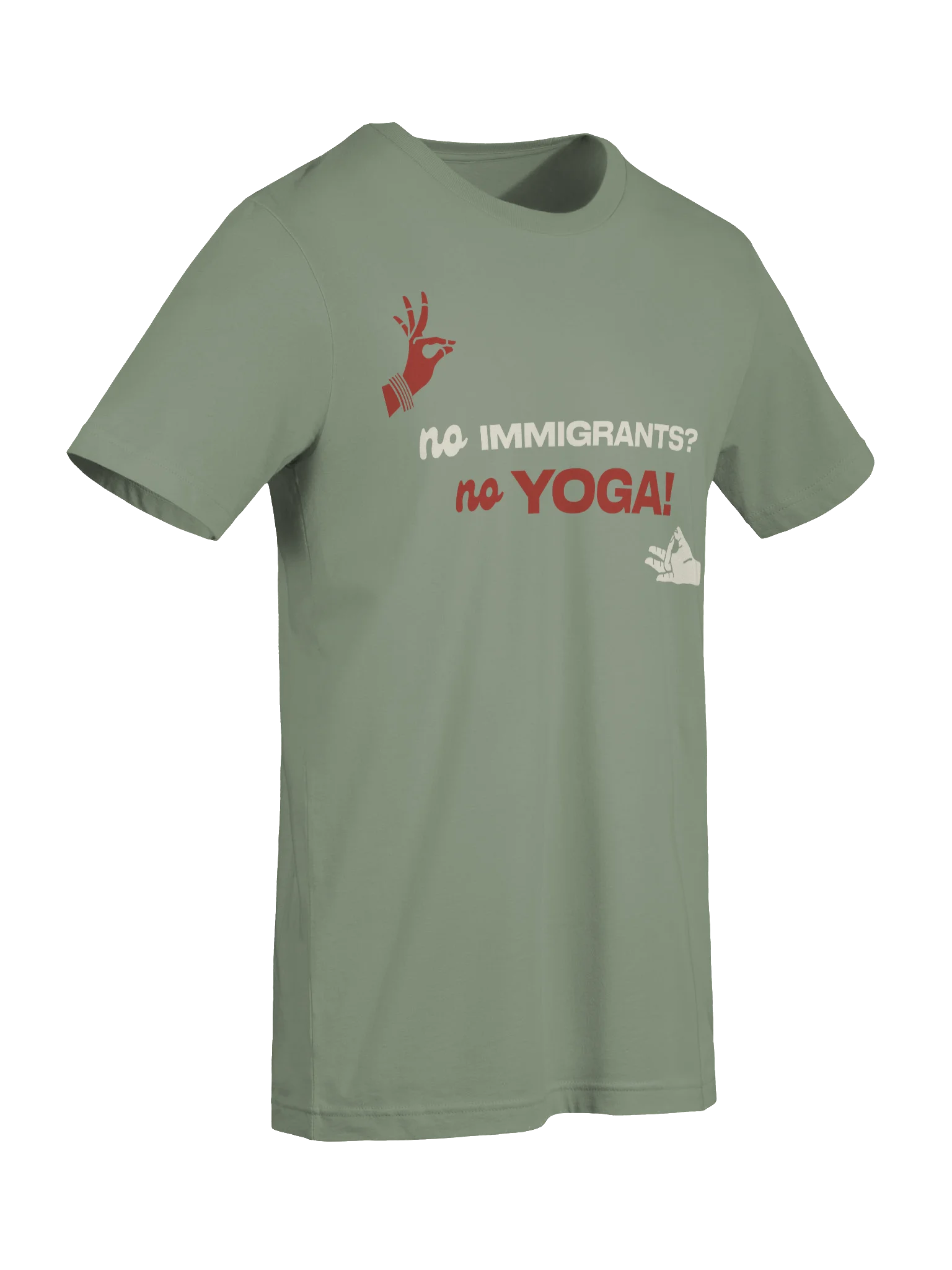 No Immigrants, No Yoga (White and Red Tee) product image (45)