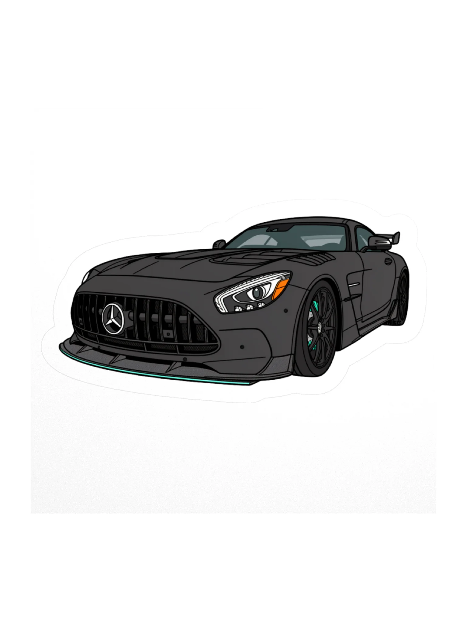 Black Mercedes-AMG GT Sticker (Retro, Sketch, Silhouette) product image (3)