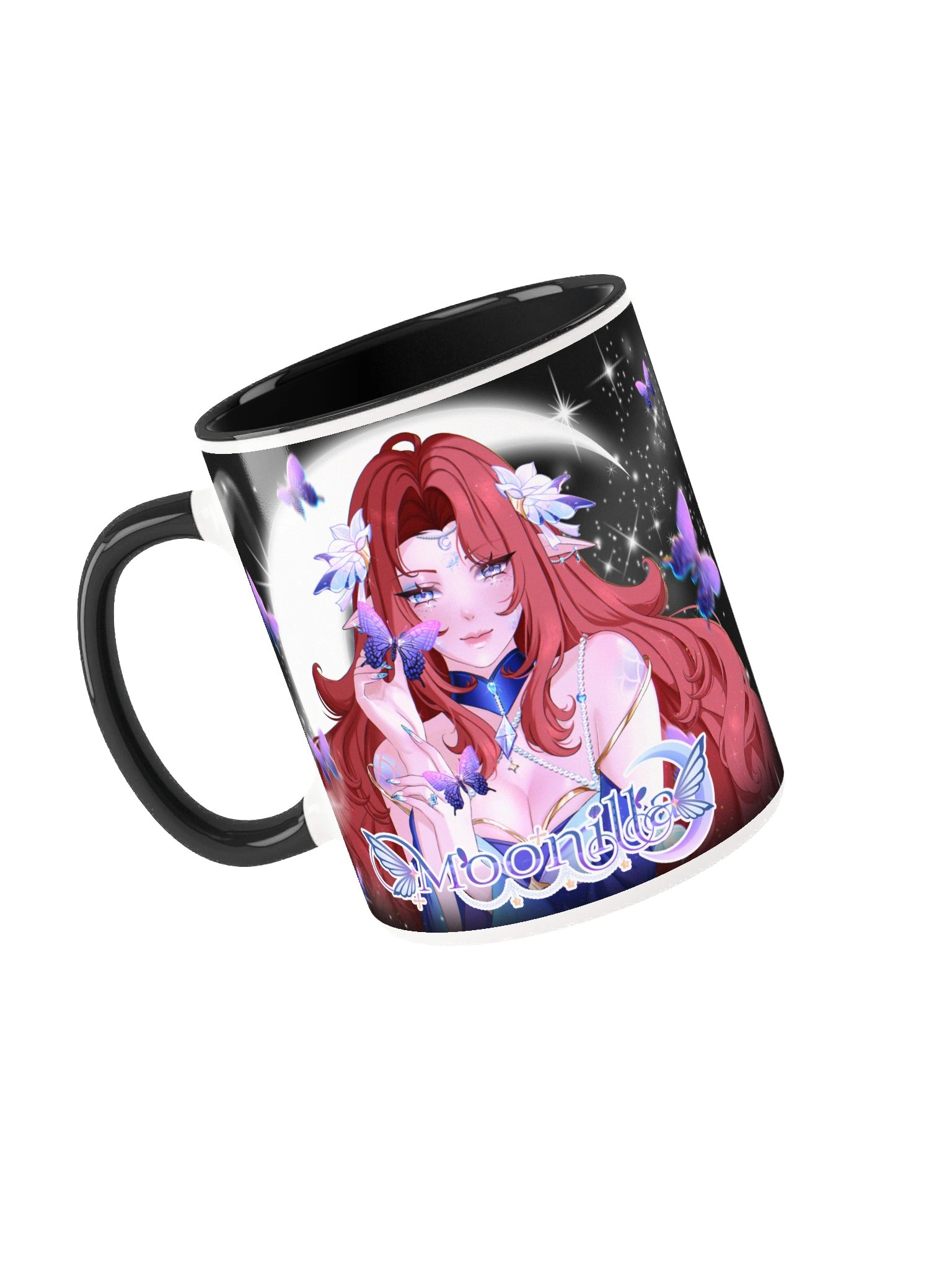 Moon Mermaid Starry Night Mug (Colored Inside, Right Handed) product image (3)