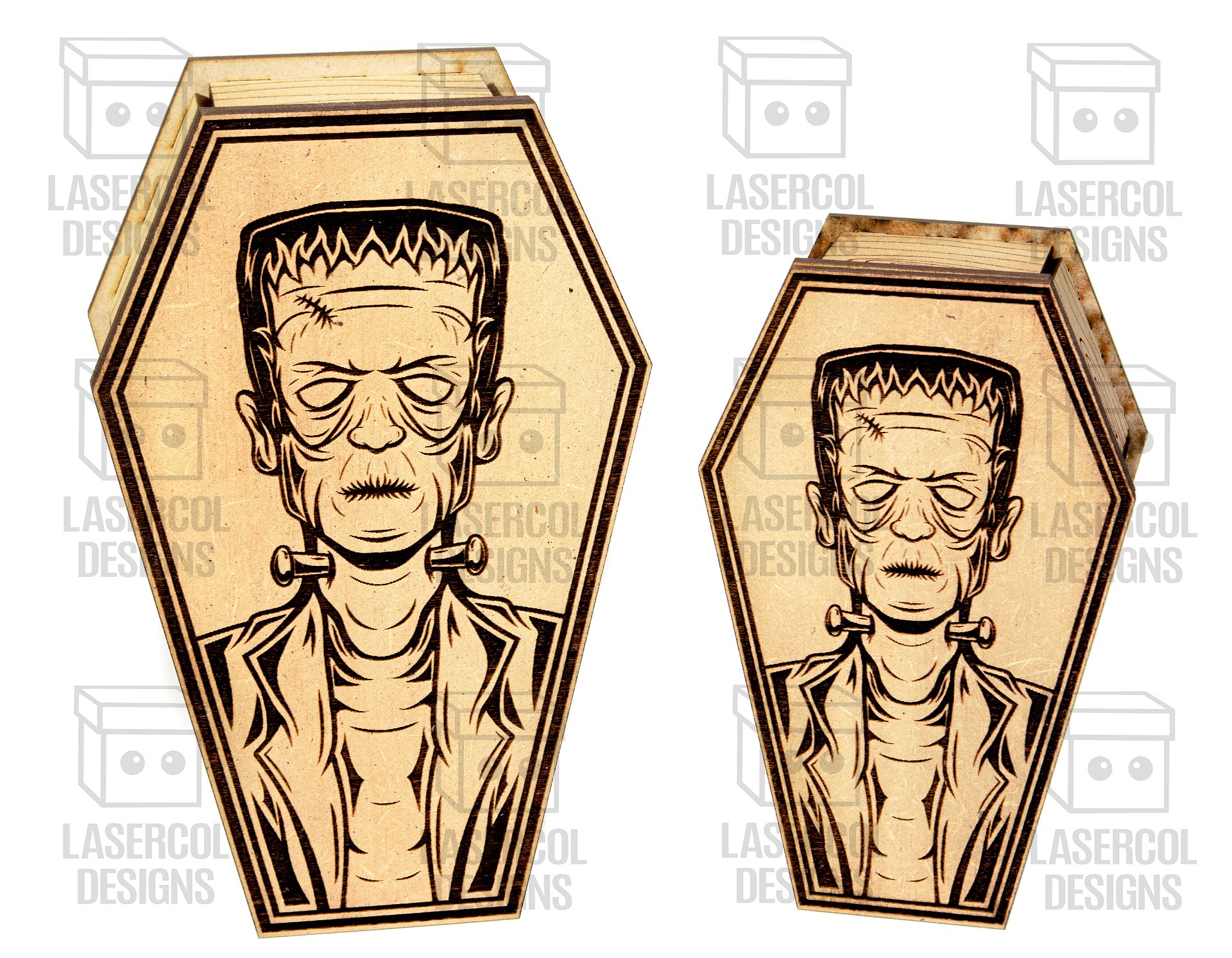 Halloween Coffin Box Set 2 (2 Sizes) - Laser Cut Files product image (9)