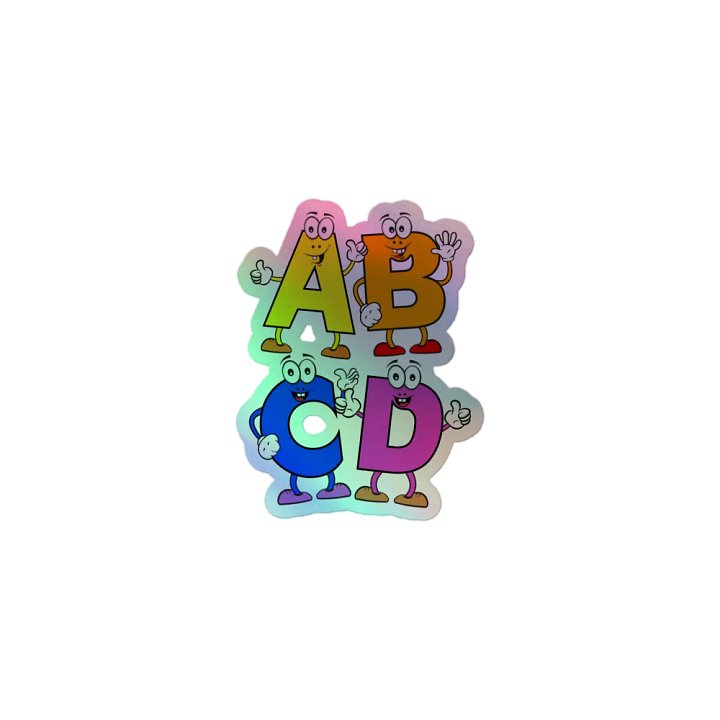 ABCD Holographic Cartoon Character Sticker product image (1)