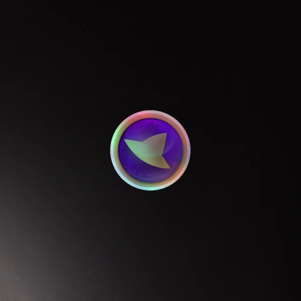 hat badge holo sticker product image (2)