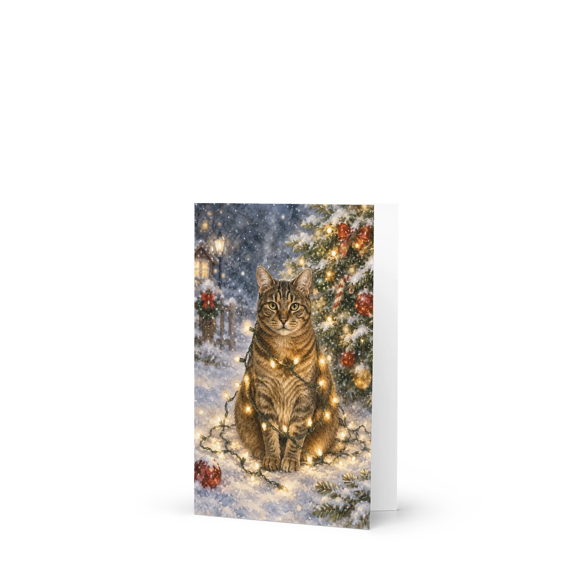 Tabby Cat Christmas Greeting Card product image (1)