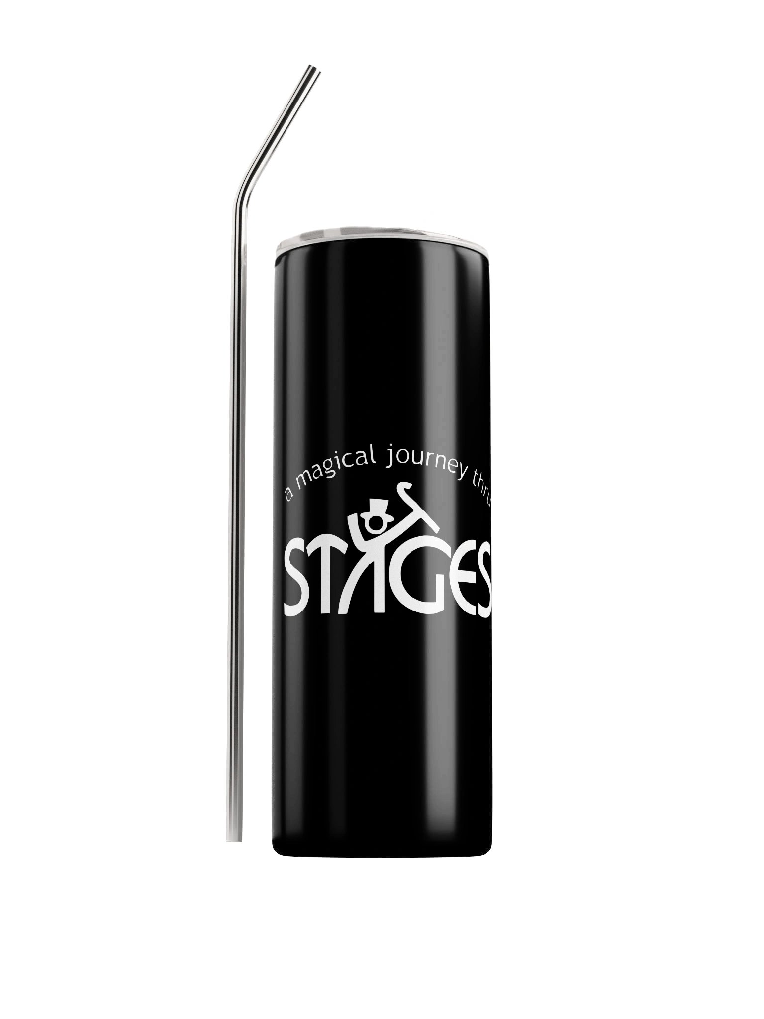 Stainless Black Tumbler with Straw - Stages Logo product image (1)