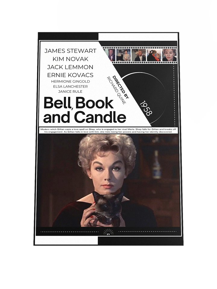 Bell, Book and Candle with James Stewart and Kim Novak 1958 | Movie Poster | 12x18 Wall Art product image (1)