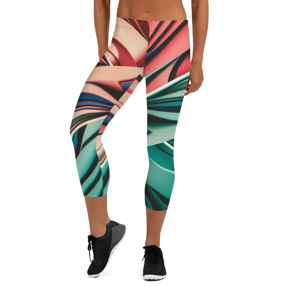 Exclusive Abstract Design Women's Capri Leggings - Vibrant Colours by TDS Music product image (10)