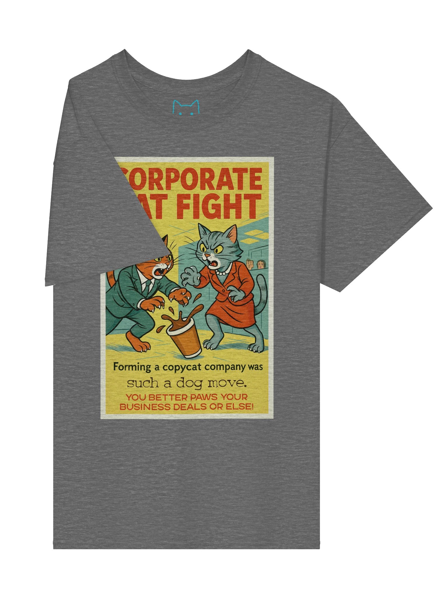 Corporate Cat Fight Boxy Fit Unisex T-Shirt product image (28)