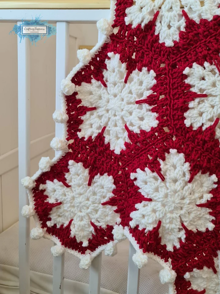 Crochet Snowflake Baby Blanket Pattern | Hexagon Lapghan (PDF Pattern) product image (2)