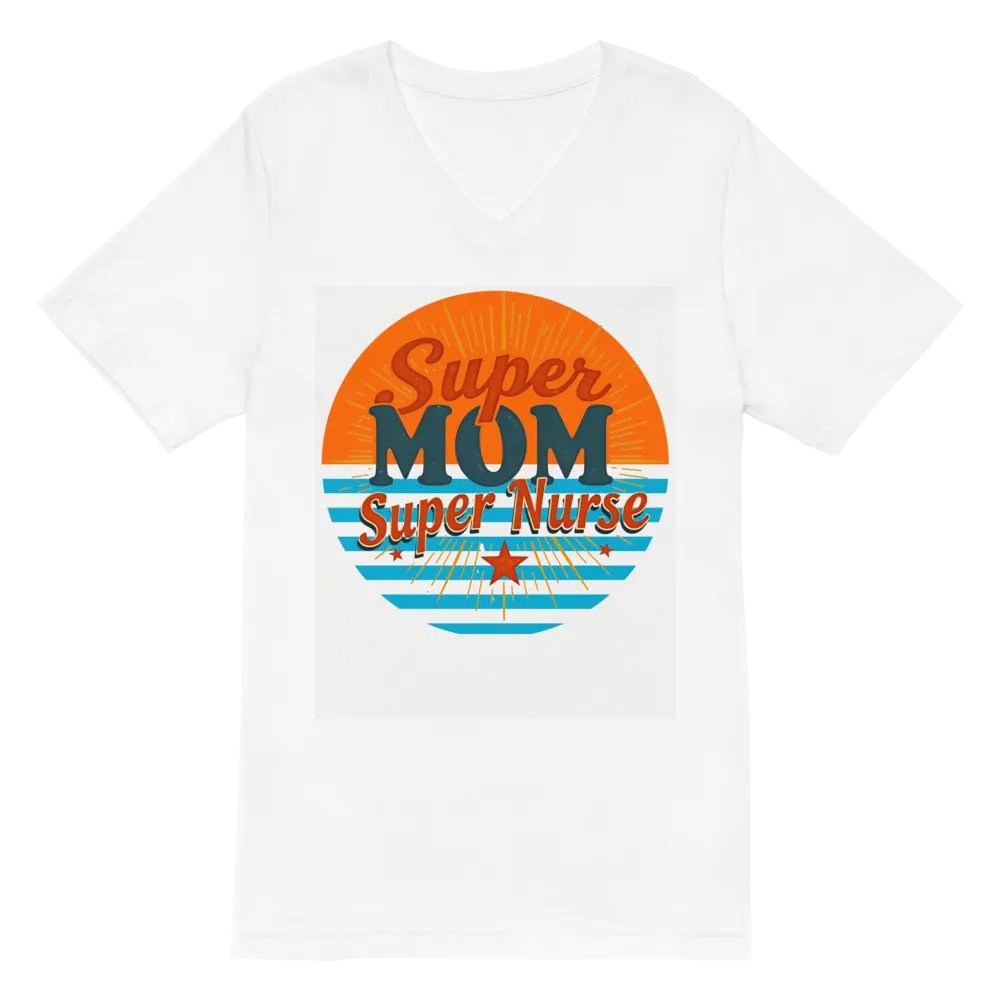 Super Mom Super Nurse Retro V-Neck Tee product image (6)