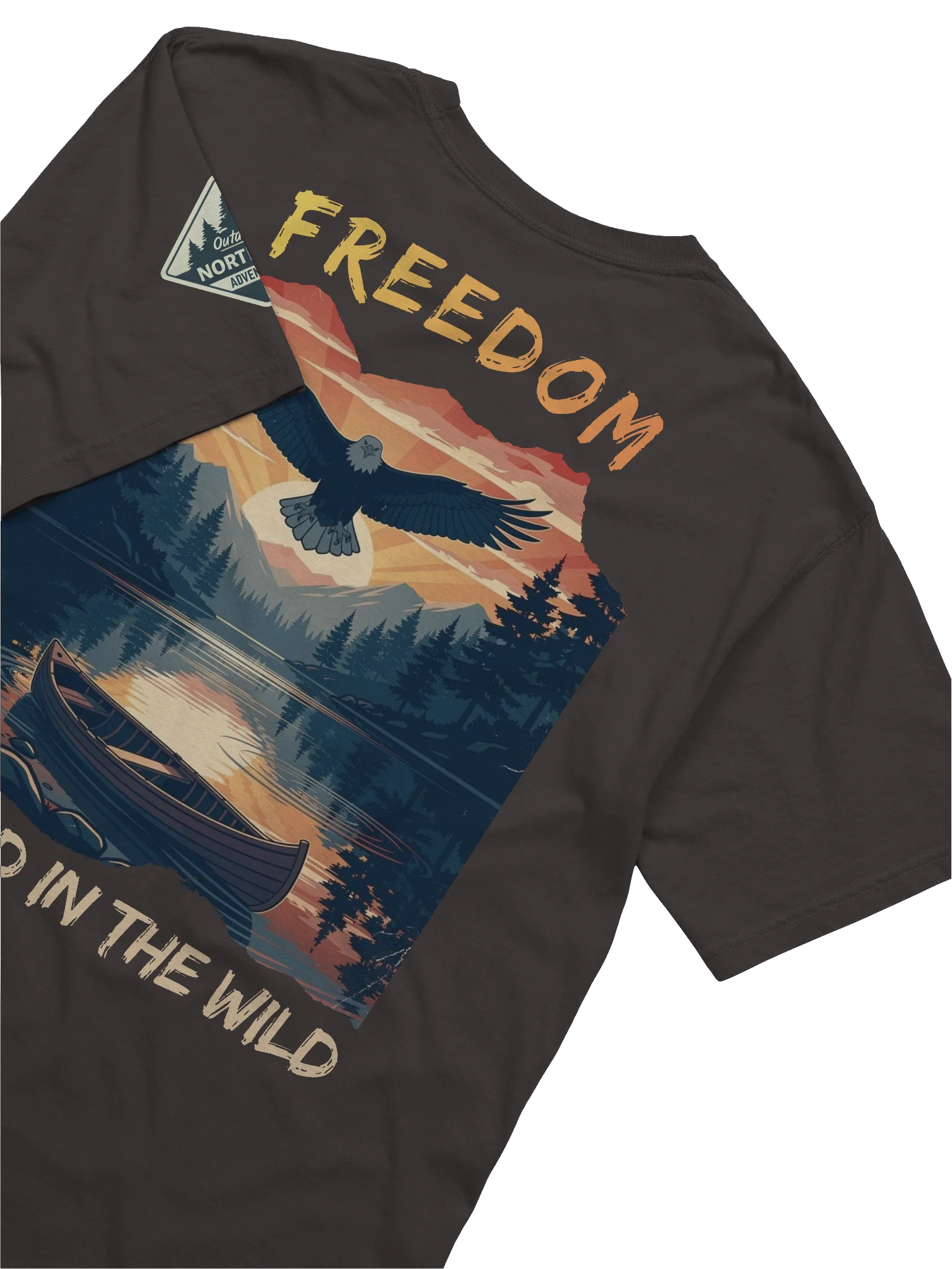 Freedom Found in the Wild – Patriotic Eagle Northwoods T-Shirt product image (4)