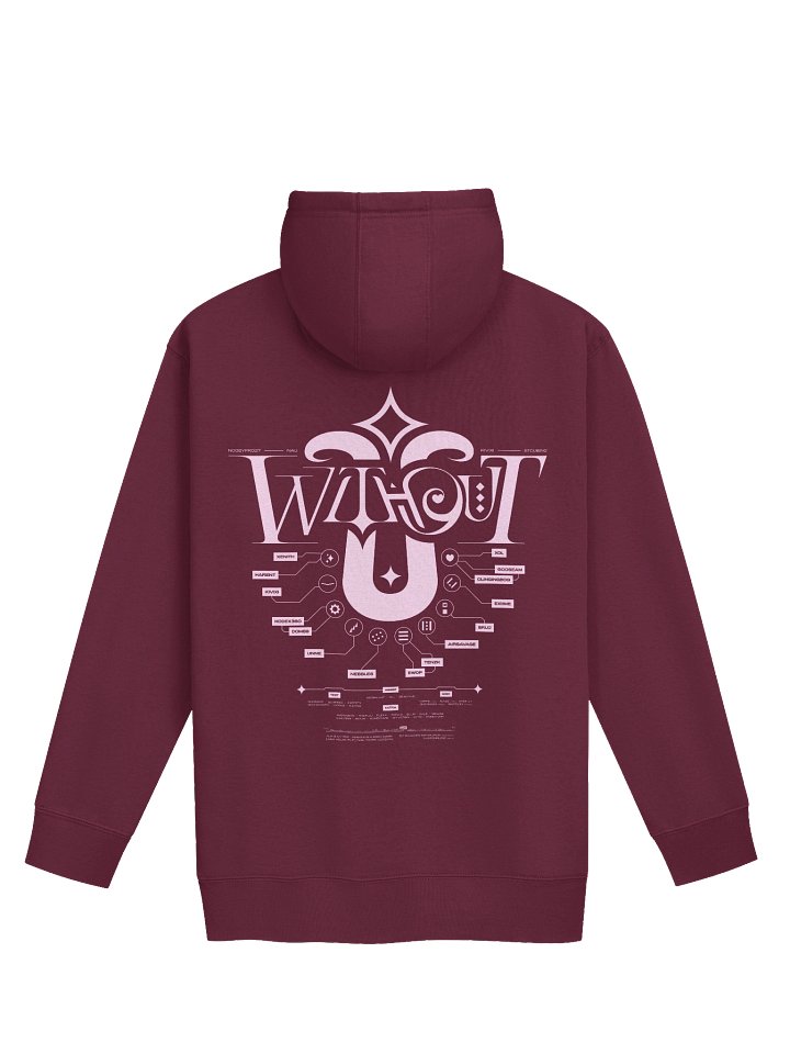 W/O U Pink/Maroon Hoodie product image (2)