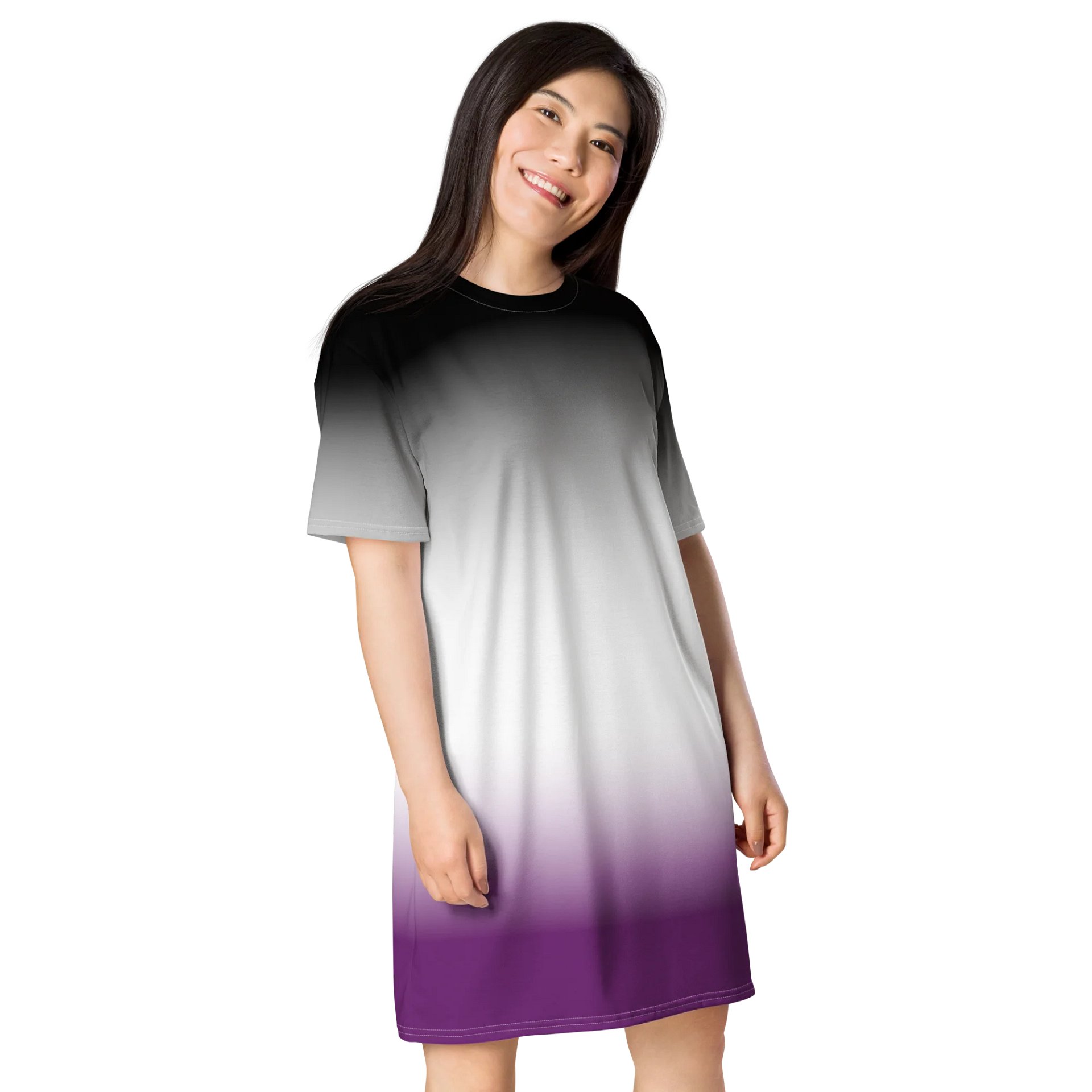Asexual Pride Gradient T-shirt Dress product image (4)