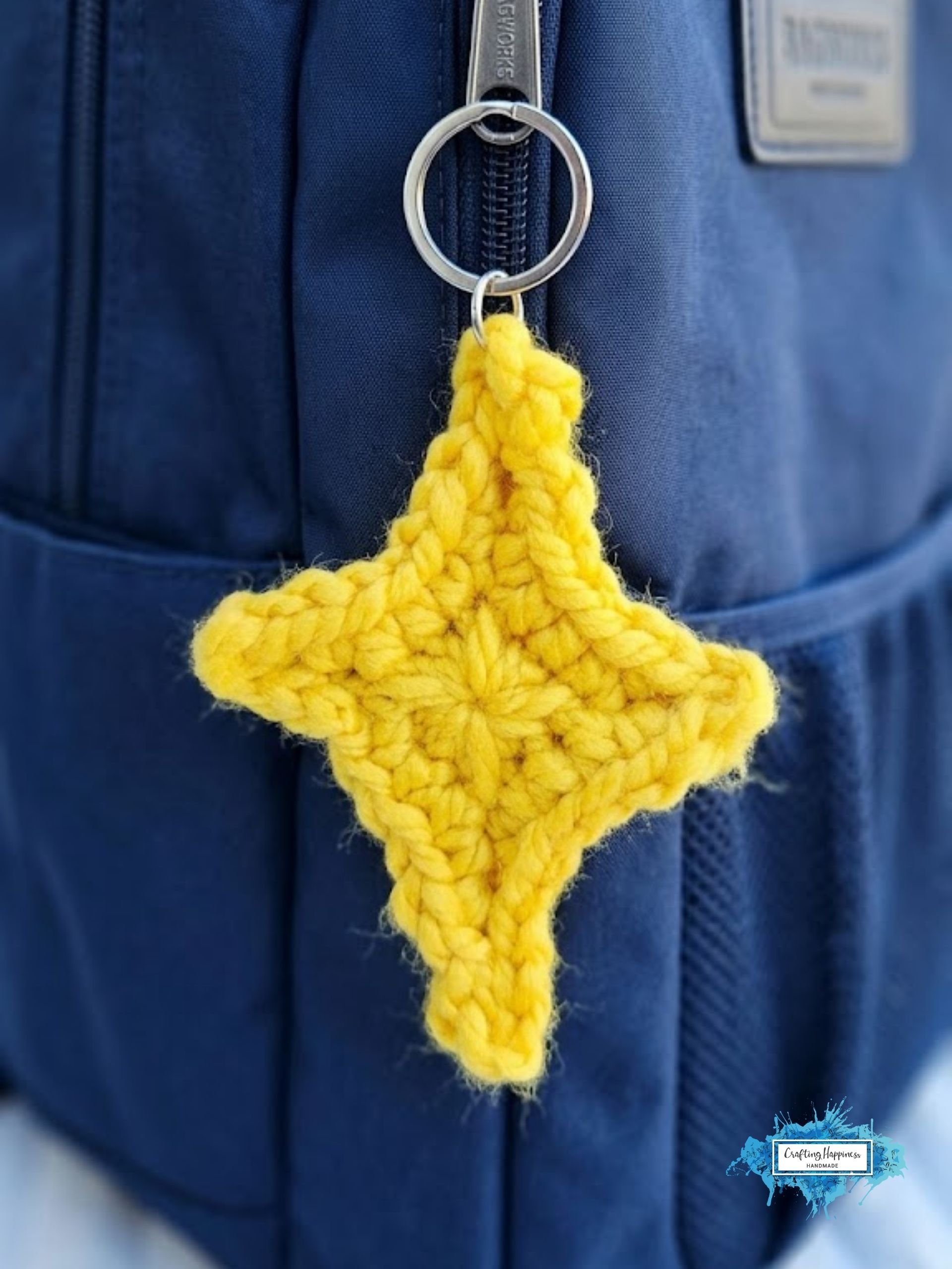 CROCHET PATTERN + VIDEO Emoji Sparkle Star 4 Sizes | Celestial Applique Motif | Kawaii Accessory | Cute Gift pdf product image (2)