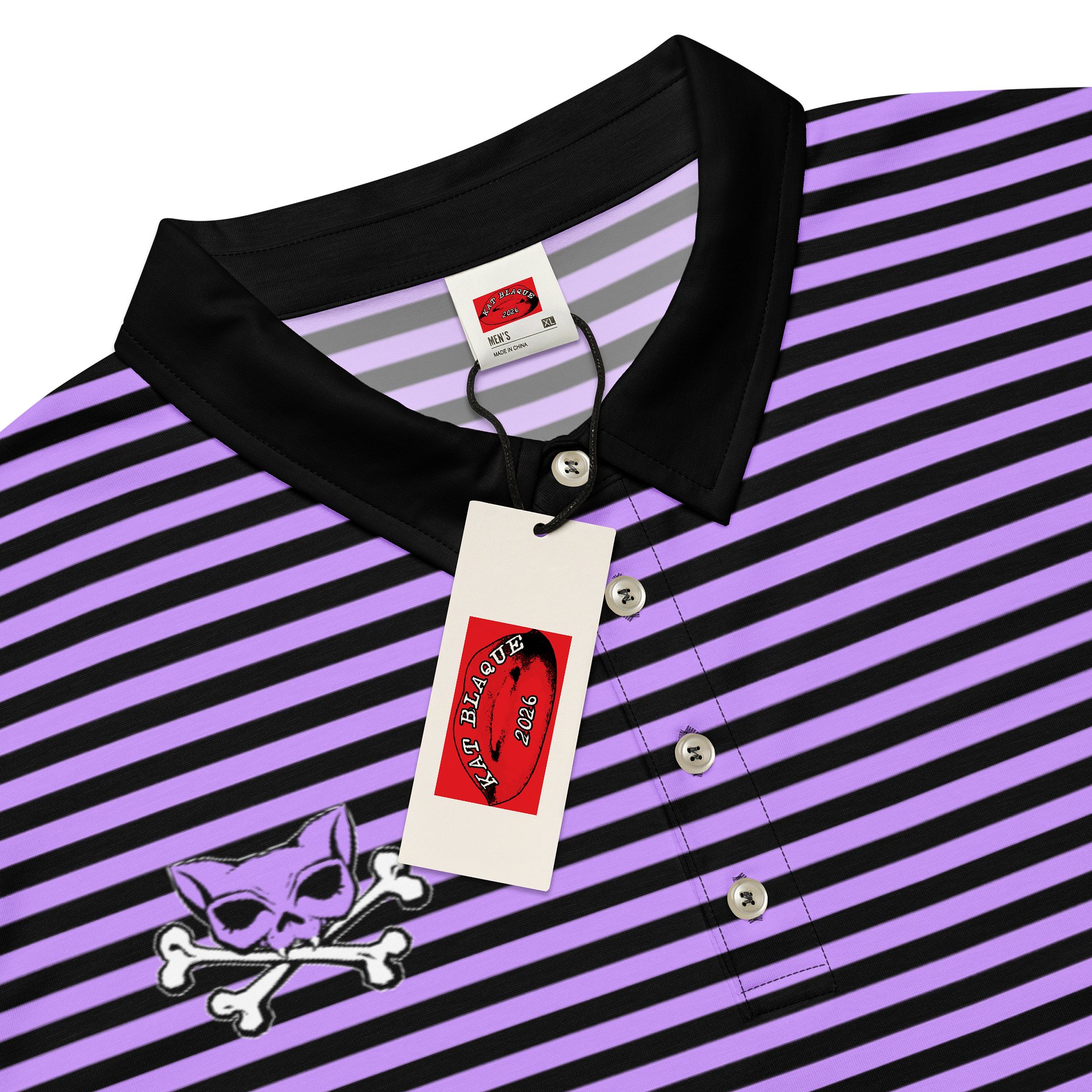 Purple and Blaque Red Kat Skull Polo product image (4)