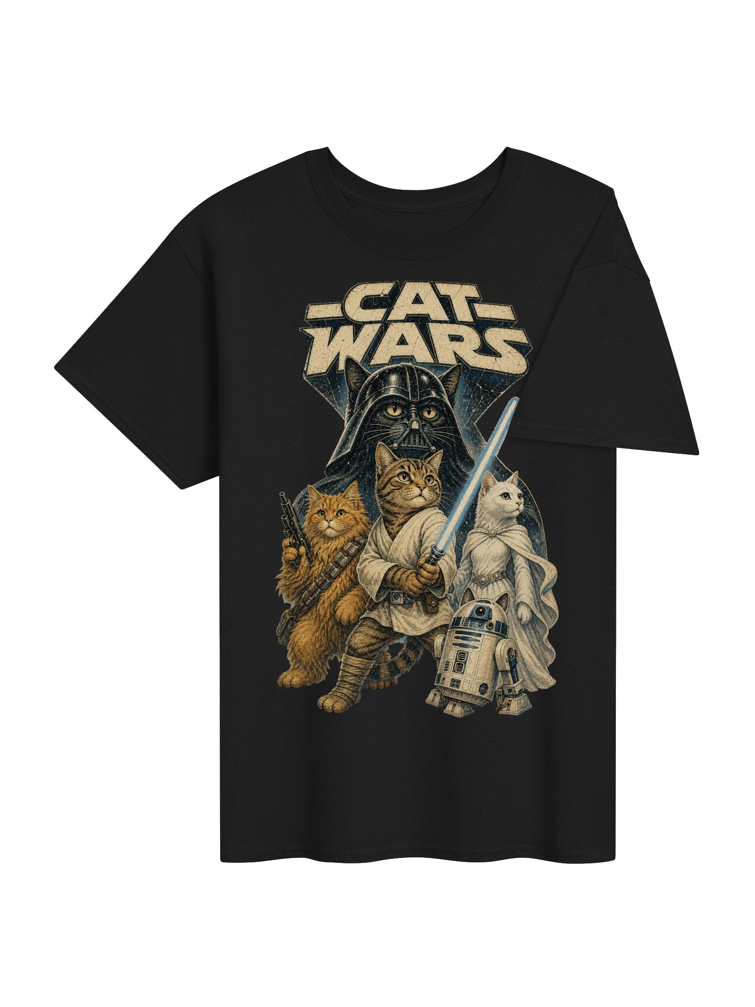 Cat Wars Vintage 90s Graphic shirt , Retro Space Cat , Funny Cat Warrior tee product image (9)