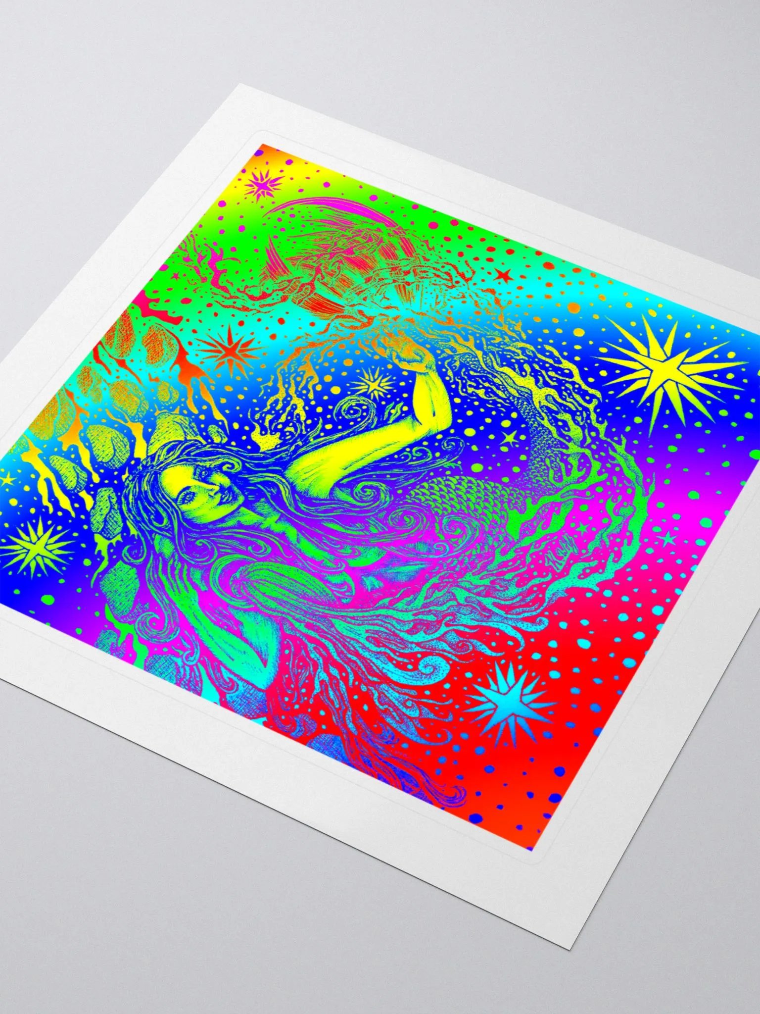 Limited Edition Full Rainbow Aquarius Zodiac Kiss Cut Stickers product image (3)