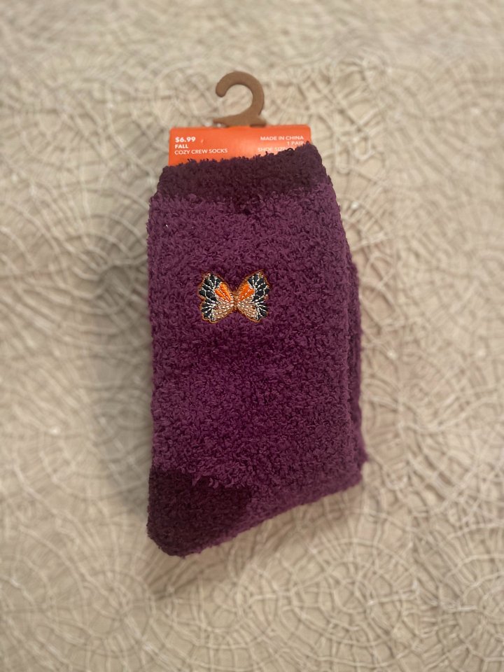 Butterfly Cozy Crew Socks product image (1)