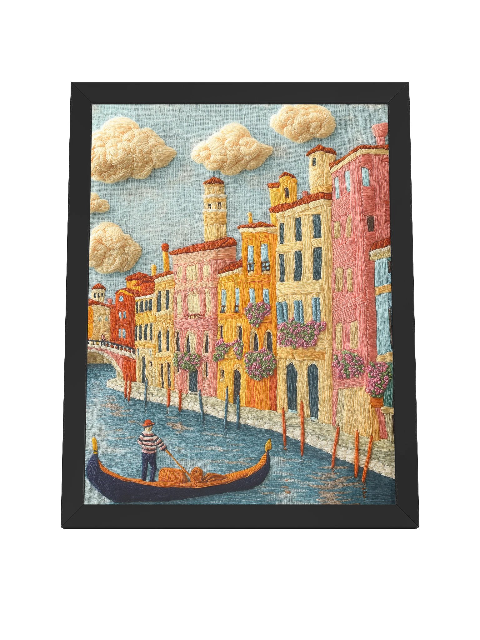 A Little Venice Memory | Embroidery-Style Wall Art — Framed Print product image (20)