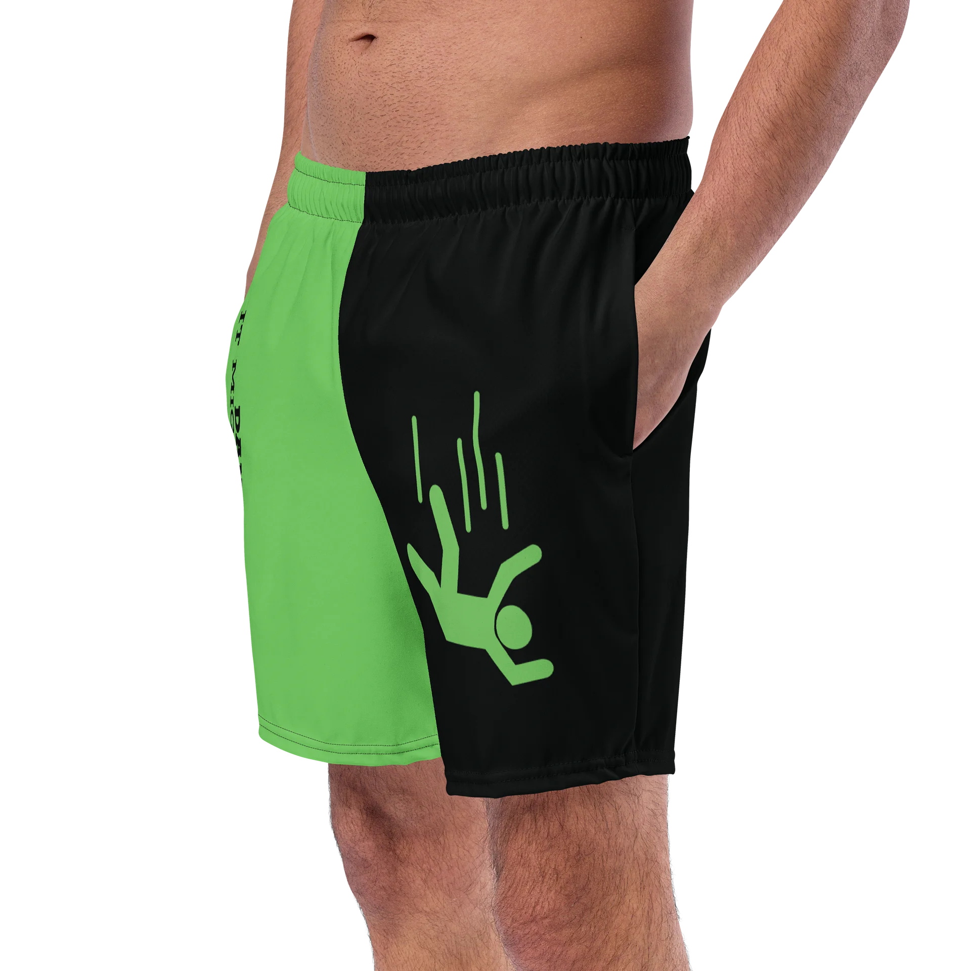 DANGER! - Black/Green Swim Trunks product image (2)