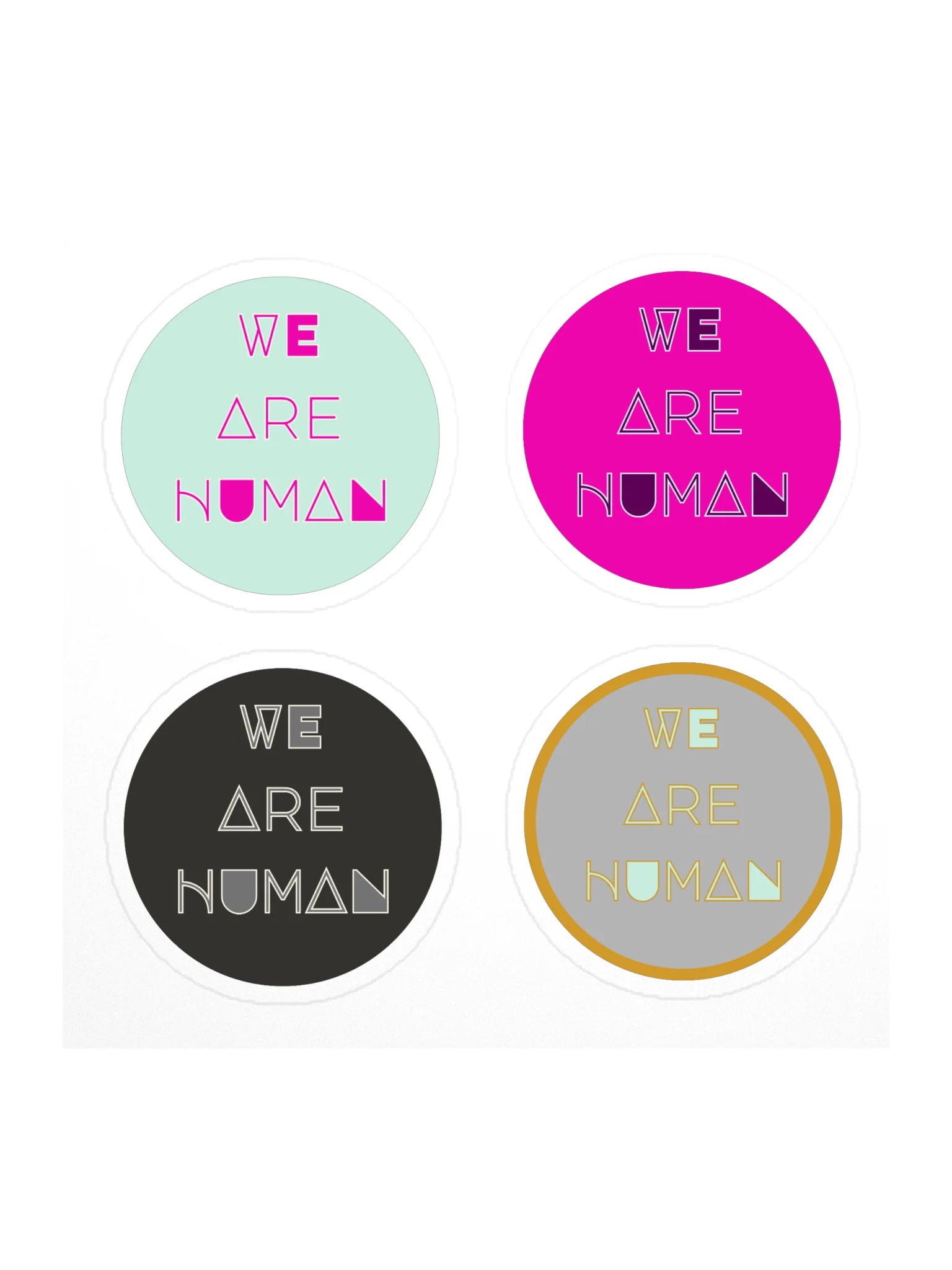 'we are human' stickers/ 4 pk product image (1)