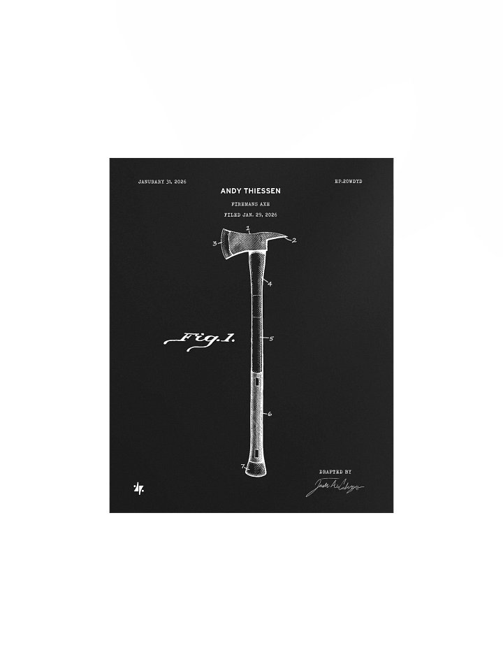 Fireman's Axe - Patent Poster - Black product image (1)