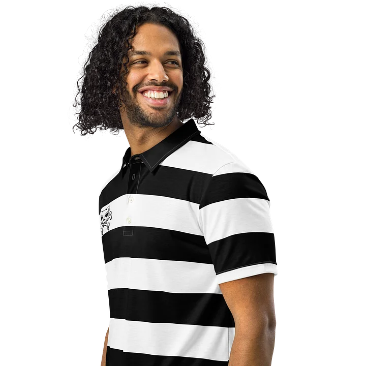 Blaque, Grey and White Stripped Kat Skull Polos product image (2)