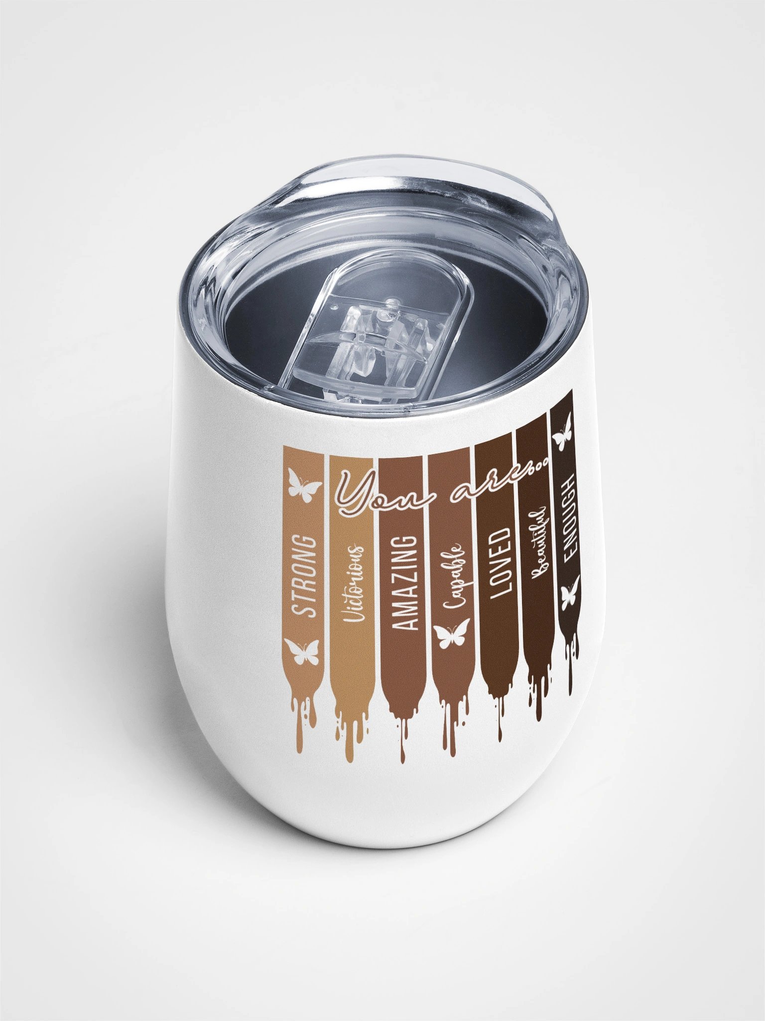 Melanin Stripes Inspirational Wine Tumbler for African American Black Women product image (5)