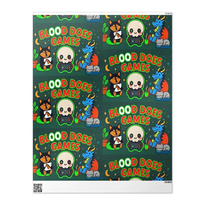 Blood Does Games Banner Wrapping Paper product image (2)