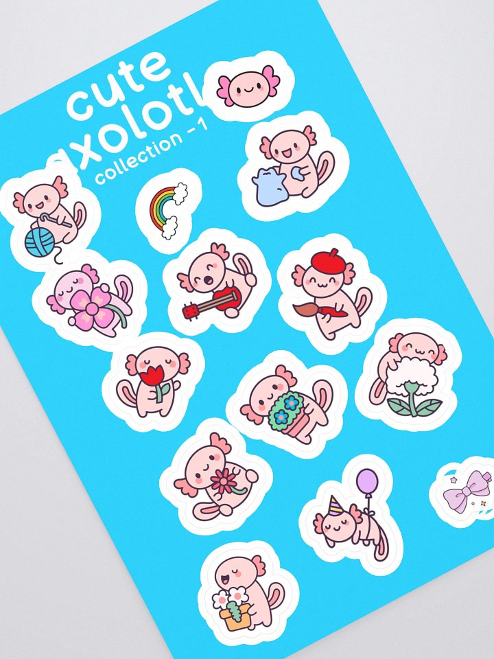 Cute Axolotl Sticker Sheet product image (1)