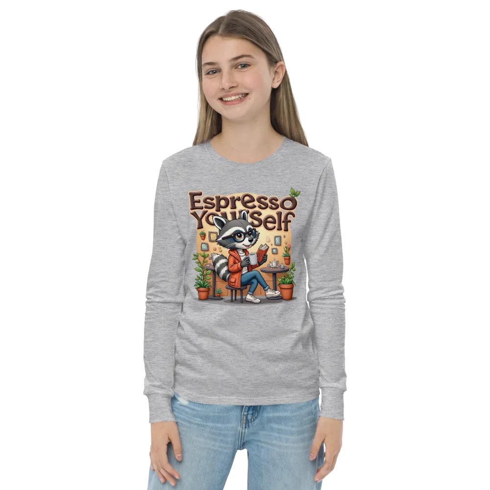 Espresso Raccoon Youth Long Sleeve Tee product image (21)