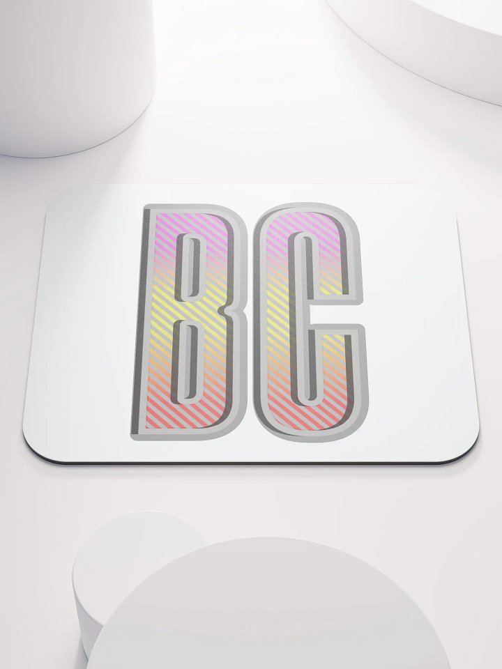 BC British Colombia Block Letters Vibrant Striped Mouse Pad product image (2)