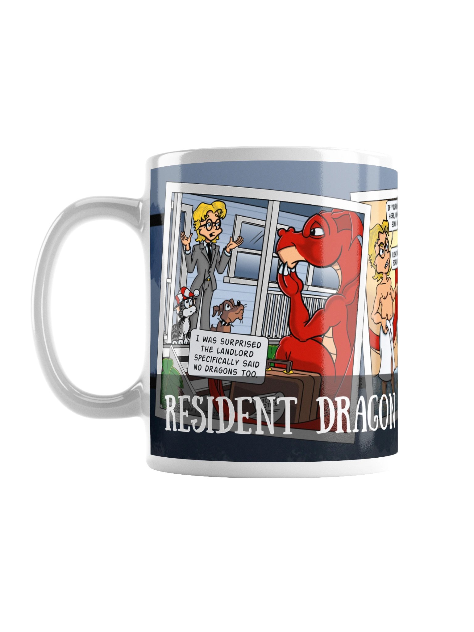 Resident Dragon Comic Moving In Three-Panel Mug product image (2)