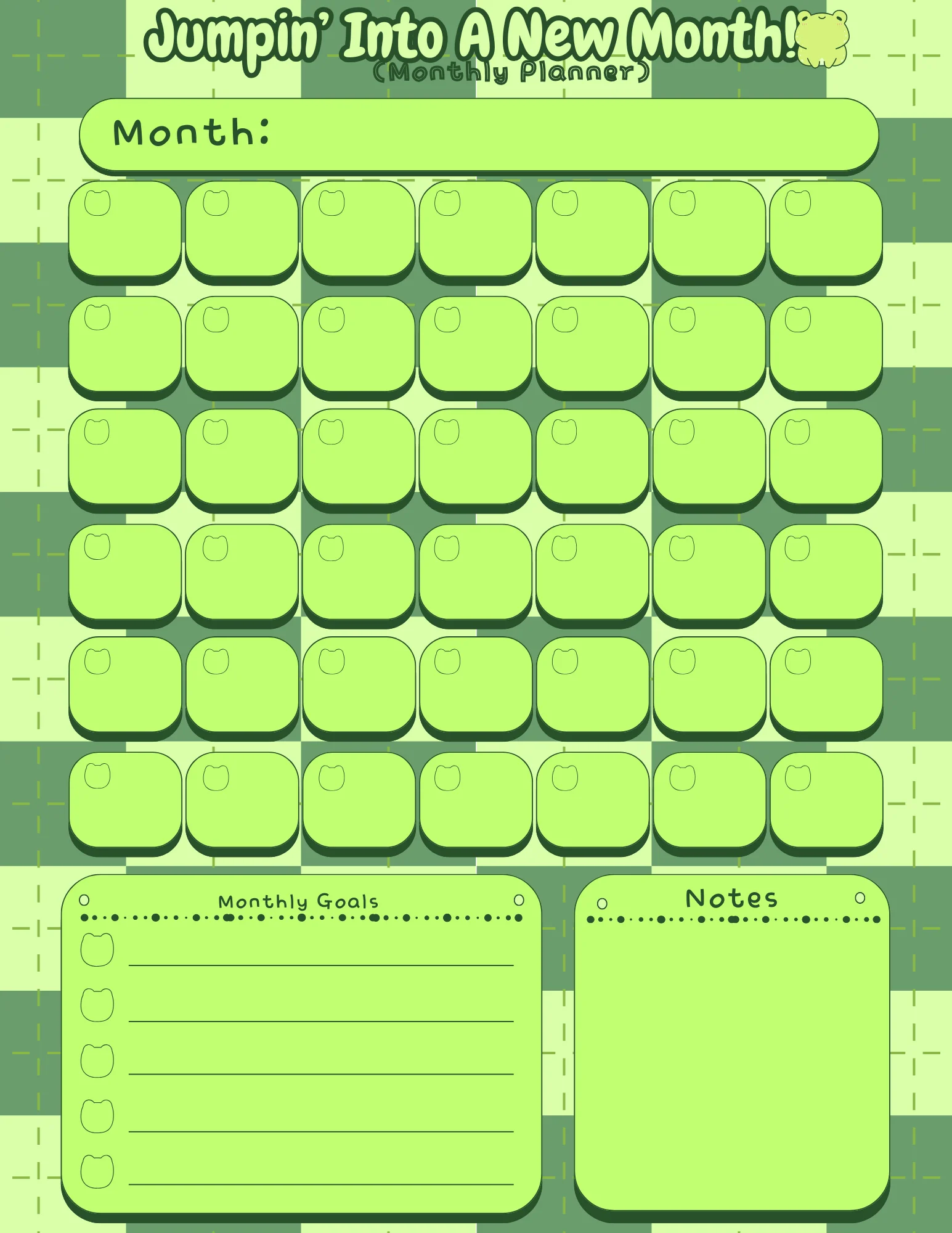 April's Planner Design - Frog Daily, Weekly, and Monthly Planner Sheets (Letter Size) product image (3)