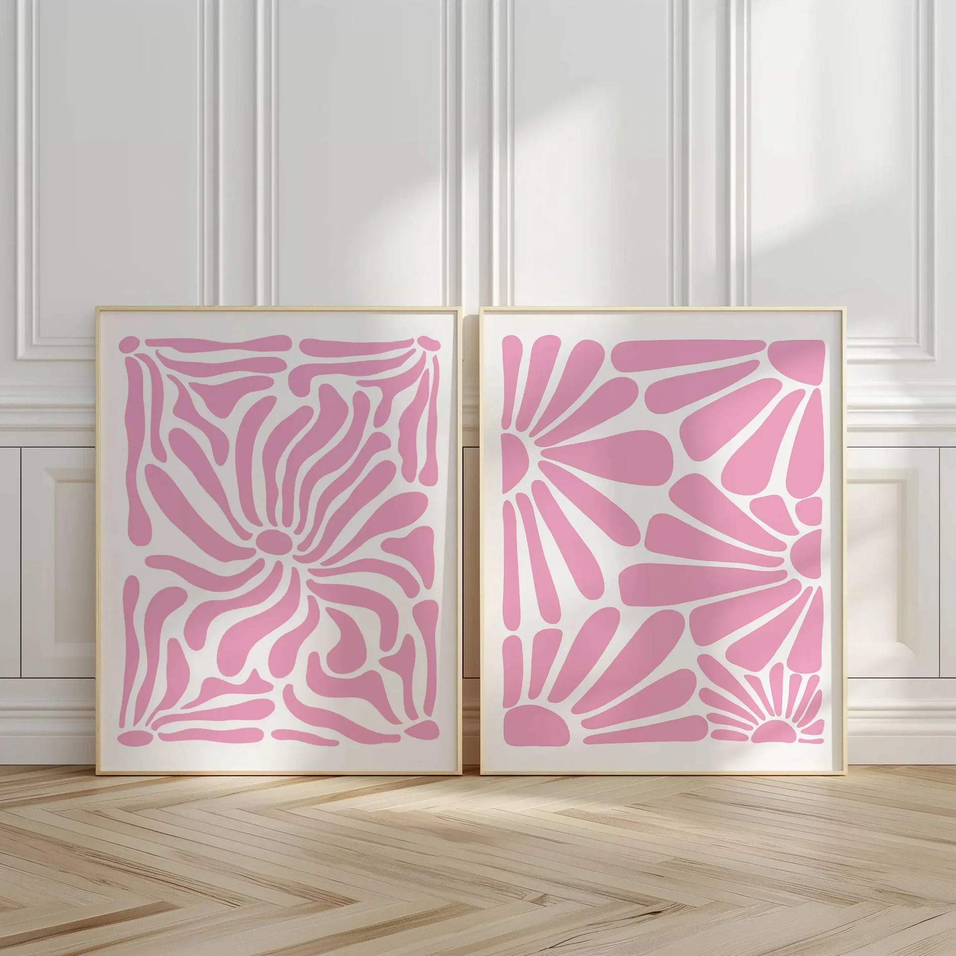 Soft Pink Wall Art Set of 2 Prints, Matisse Flower Print product image (1)